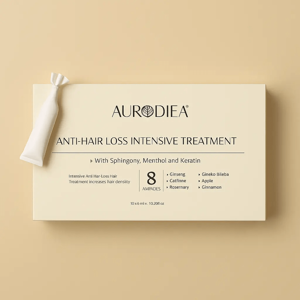 AMPOULES ANTI-CHUTE AURODHEA – TRAITEMENT INTENSIF AUX PLANTES POUR CHEVEUX FORTS & VIGOUREUX