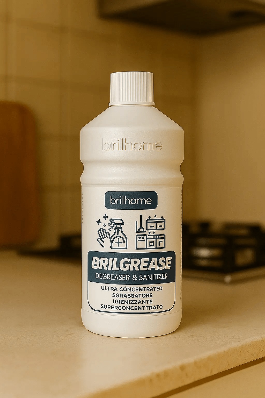 BRILGREASE - DÉGRAISSANT ET ASSAINISSANT SUPER-CONCENTRE  MULTI-SURFACES