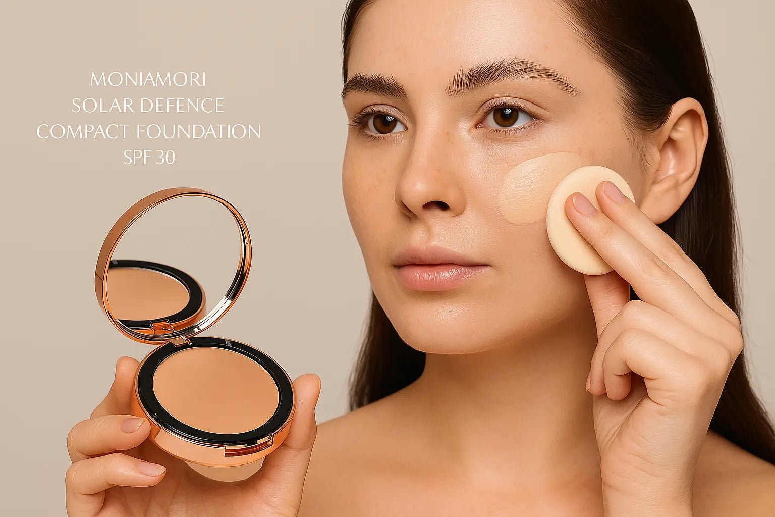 FOND DE TEINT COMPACT SPF30 – COUVRANCE UNIFIANTE & PROTECTION SOLAIRE (TEINTE : CRÈME CARAMEL)